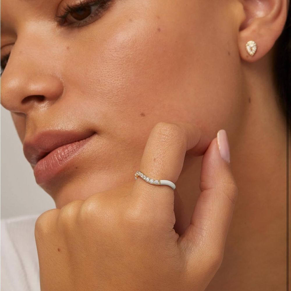 14k Gold Plated Wavy Color Ring